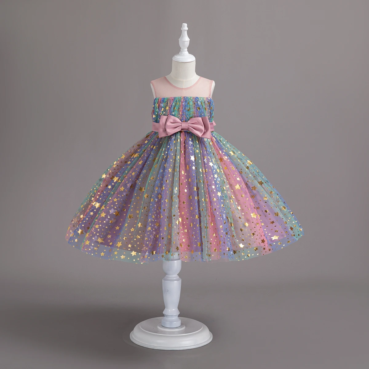 1-10 Years Baby Girl Clothing Rainbow Sequins Dress For Christmas Halloween Brithday Party Kid Girl Wedding Princess Dresses