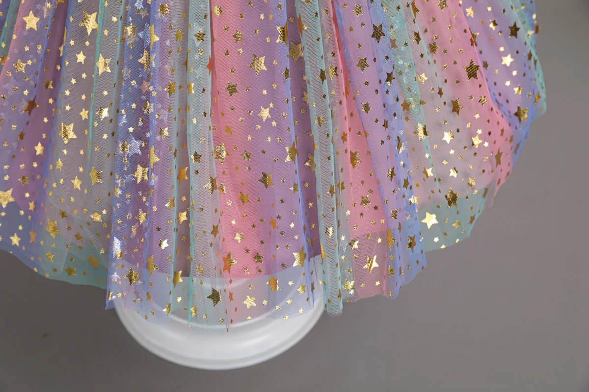 1-10 Years Baby Girl Clothing Rainbow Sequins Dress For Christmas Halloween Brithday Party Kid Girl Wedding Princess Dresses
