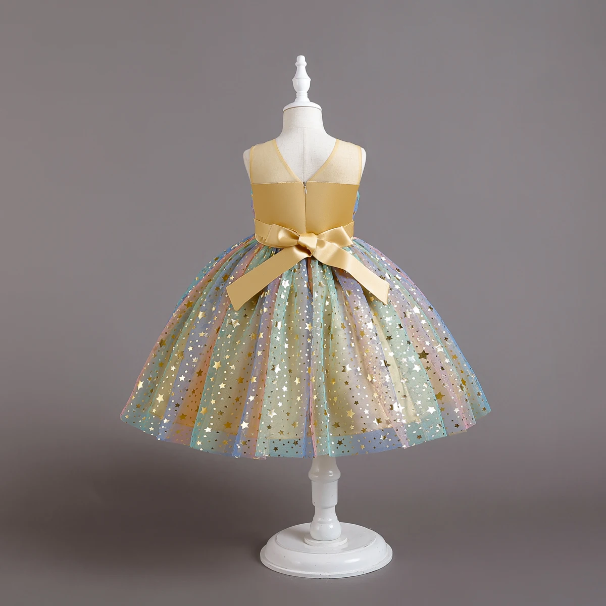 1-10 Years Baby Girl Clothing Rainbow Sequins Dress For Christmas Halloween Brithday Party Kid Girl Wedding Princess Dresses