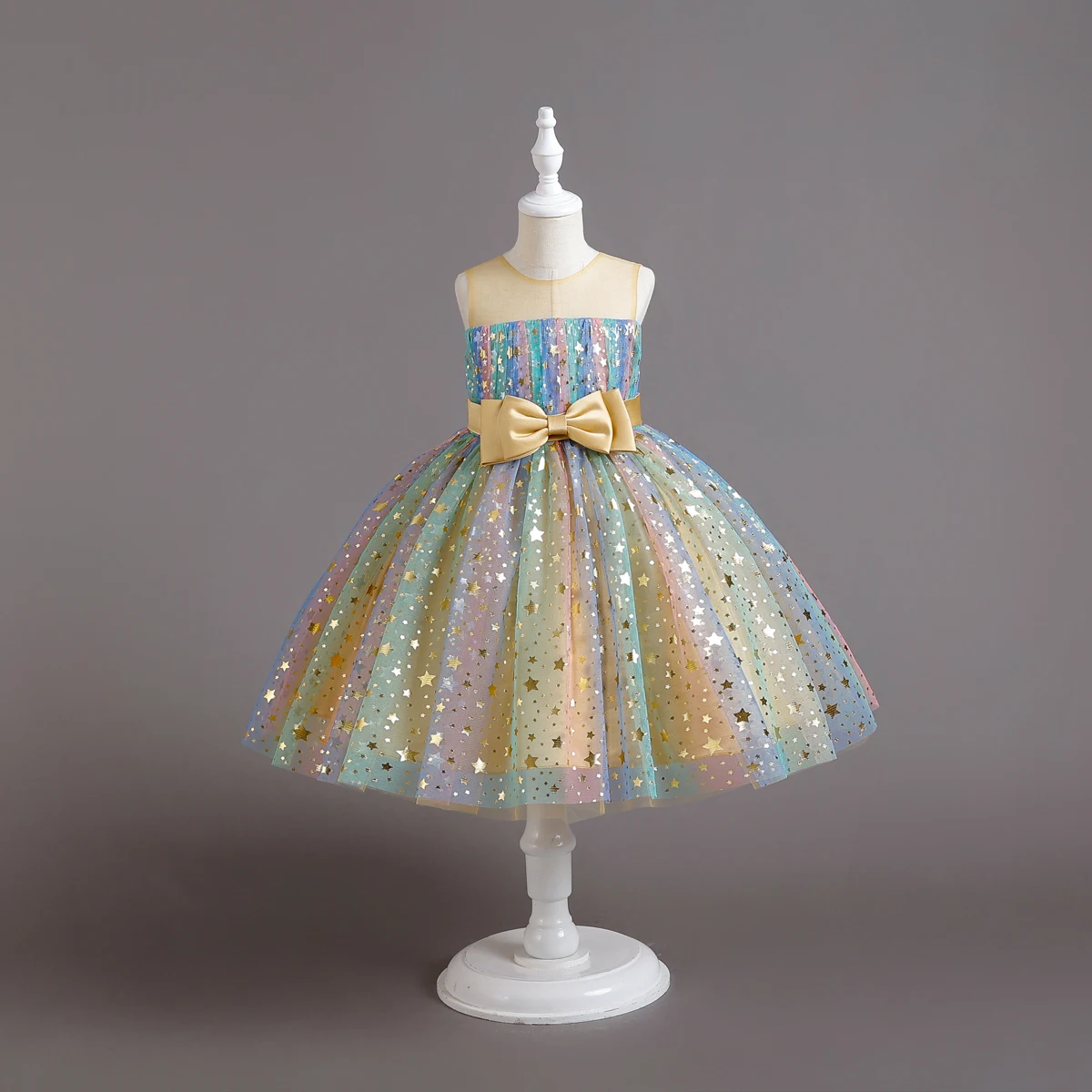 1-10 Years Baby Girl Clothing Rainbow Sequins Dress For Christmas Halloween Brithday Party Kid Girl Wedding Princess Dresses