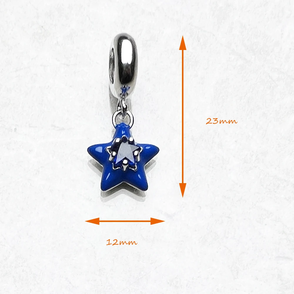 Pendant Dangle Charm Dark Blue Star Hot Sell Europe Fashion European 925 Sterling Silver Vintage Gift For Women
