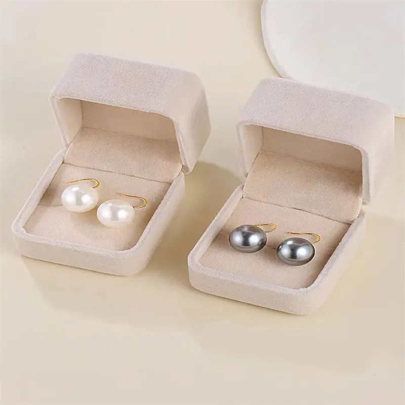 Senlissi-New Fashion Wholesale 8-12mm Gary Pearl and 925 Sterling Silver Stud 18K Earrings for Women Jewelry Gifts