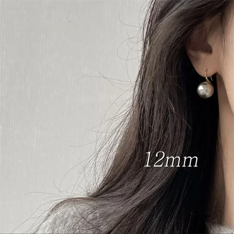 Senlissi-New Fashion Wholesale 8-12mm Gary Pearl and 925 Sterling Silver Stud 18K Earrings for Women Jewelry Gifts