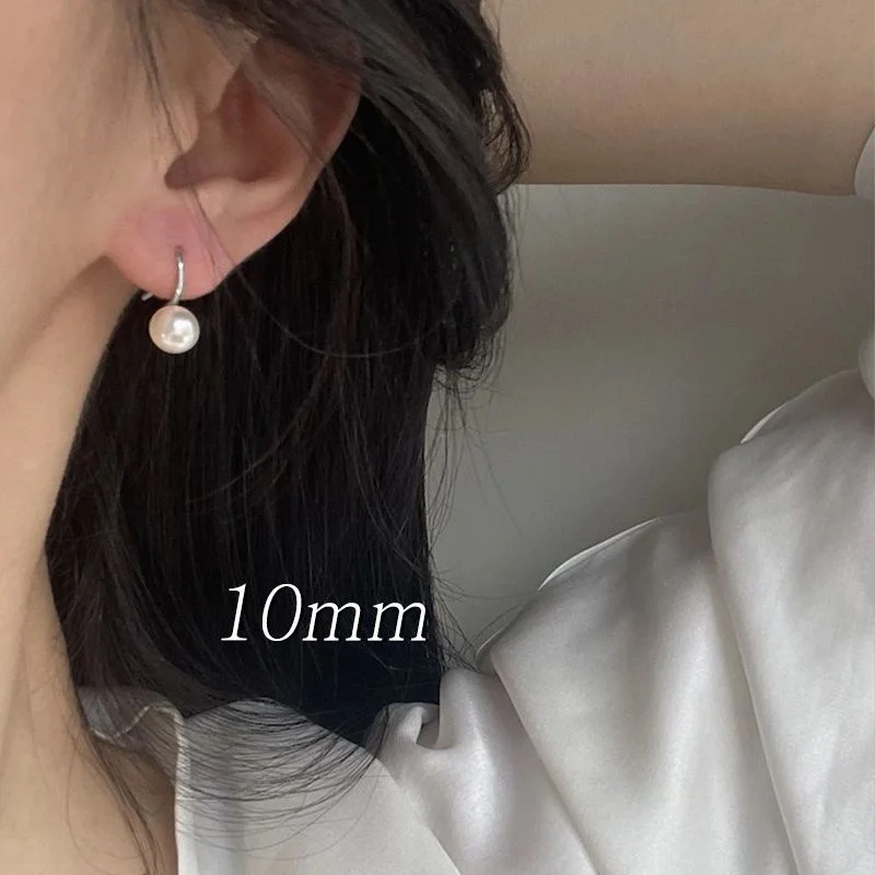 Senlissi-New Fashion Wholesale 8-12mm Gary Pearl and 925 Sterling Silver Stud 18K Earrings for Women Jewelry Gifts