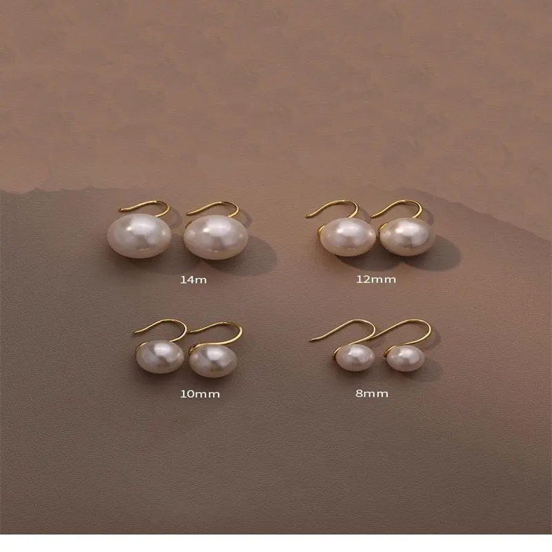 Senlissi-New Fashion Wholesale 8-12mm Gary Pearl and 925 Sterling Silver Stud 18K Earrings for Women Jewelry Gifts