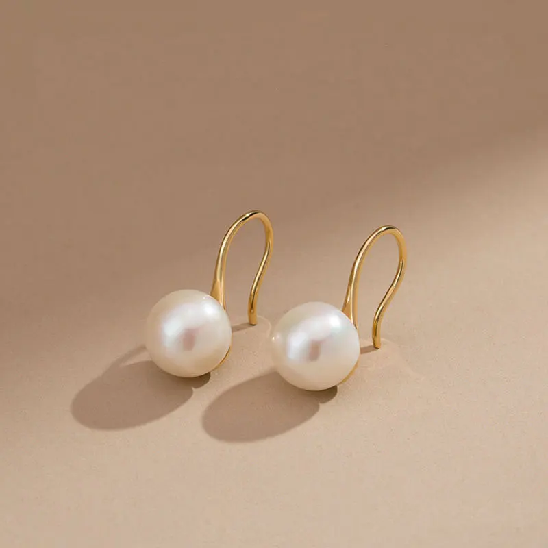 Senlissi-New Fashion Wholesale 8-12mm Gary Pearl and 925 Sterling Silver Stud 18K Earrings for Women Jewelry Gifts