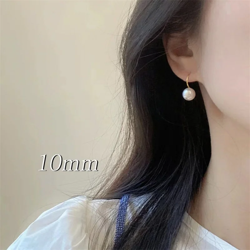 Senlissi-New Fashion Wholesale 8-12mm Gary Pearl and 925 Sterling Silver Stud 18K Earrings for Women Jewelry Gifts