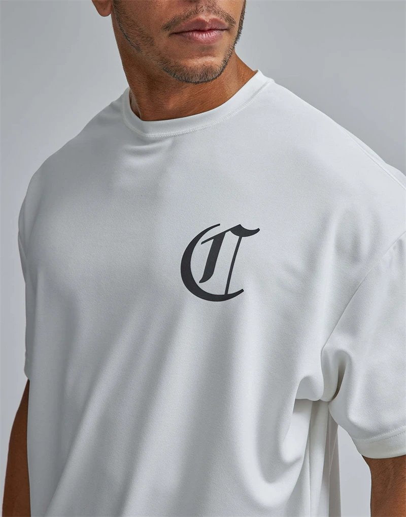 Oversize T-shirt Gym Men's Sports T Shirt Summer Male Cotton Fitness Bodybuilding Workout Shirts Short Sleeve Tees Tops