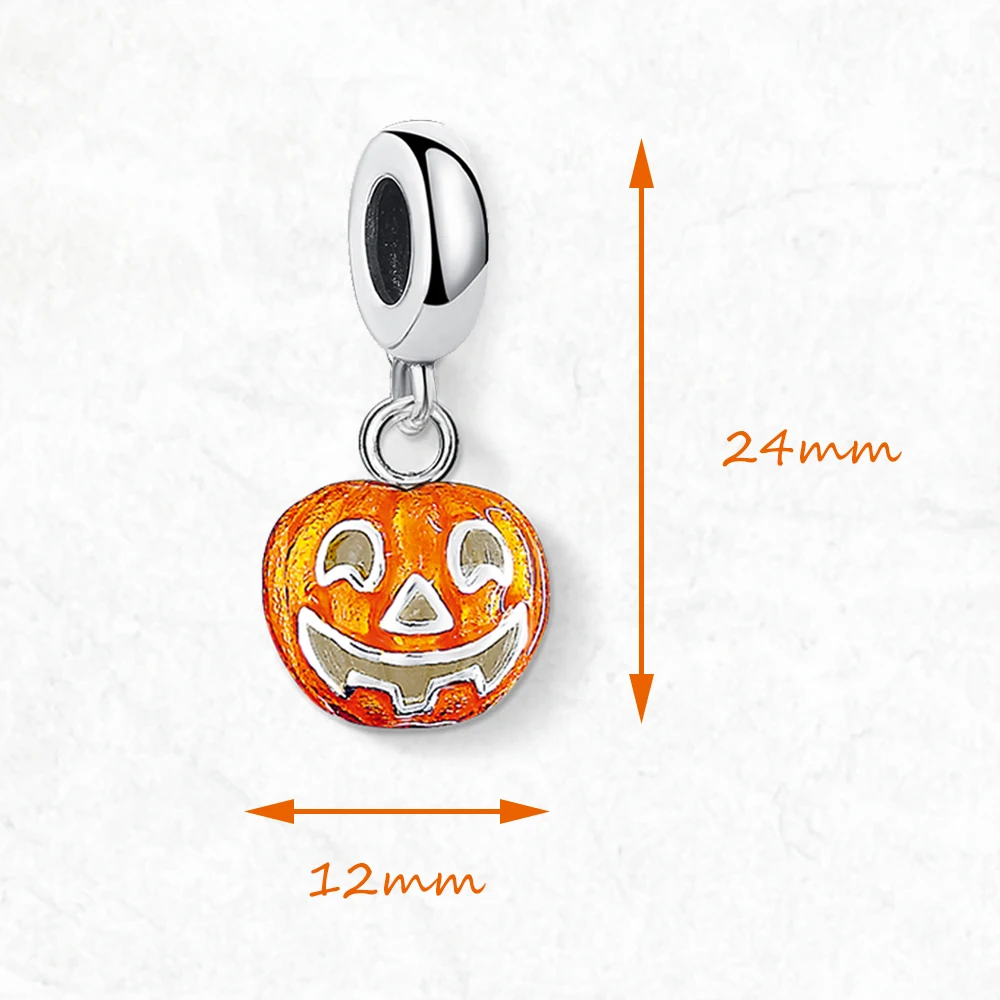 Pumpkin Dangle Charm Women Men Brand New Vintage 925 Sterling Silver Pendant