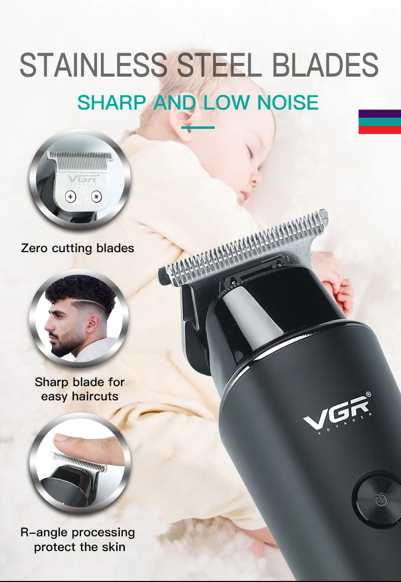 Original VGR V-937 Professional Electric Hair Trimmer Cordless Beard & Hair Clipper For Men Hair Cutter Machine Rechargeable Set