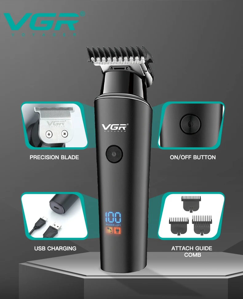 Original VGR V-937 Professional Electric Hair Trimmer Cordless Beard & Hair Clipper For Men Hair Cutter Machine Rechargeable Set