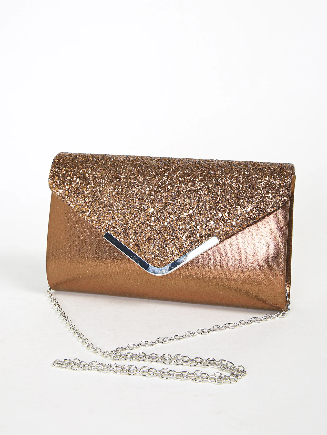 Women Evening Envelope Handbag Prom Sequin Clutch Purse Chain Shoulder Cross Body Bag For Party