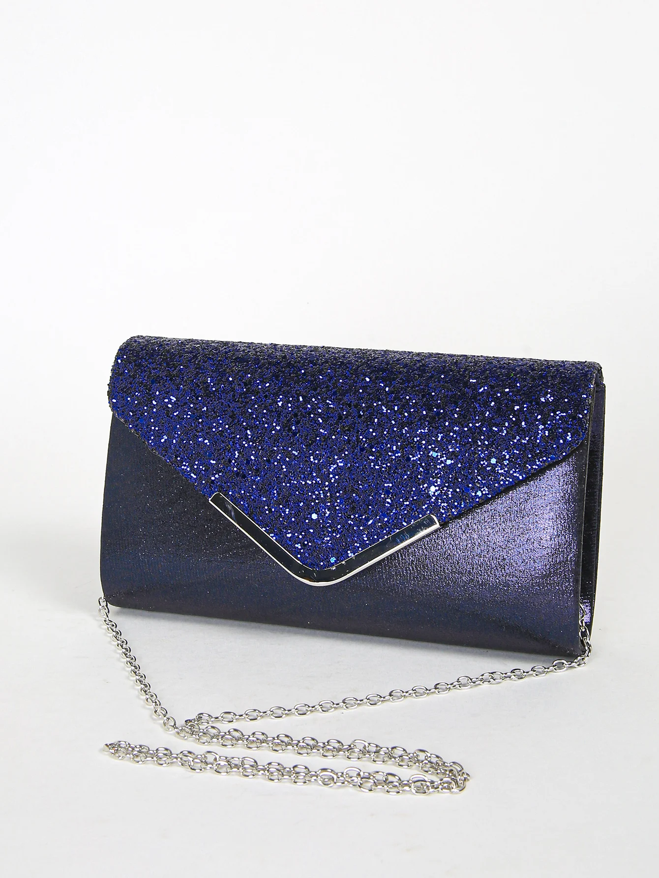 Women Evening Envelope Handbag Prom Sequin Clutch Purse Chain Shoulder Cross Body Bag For Party