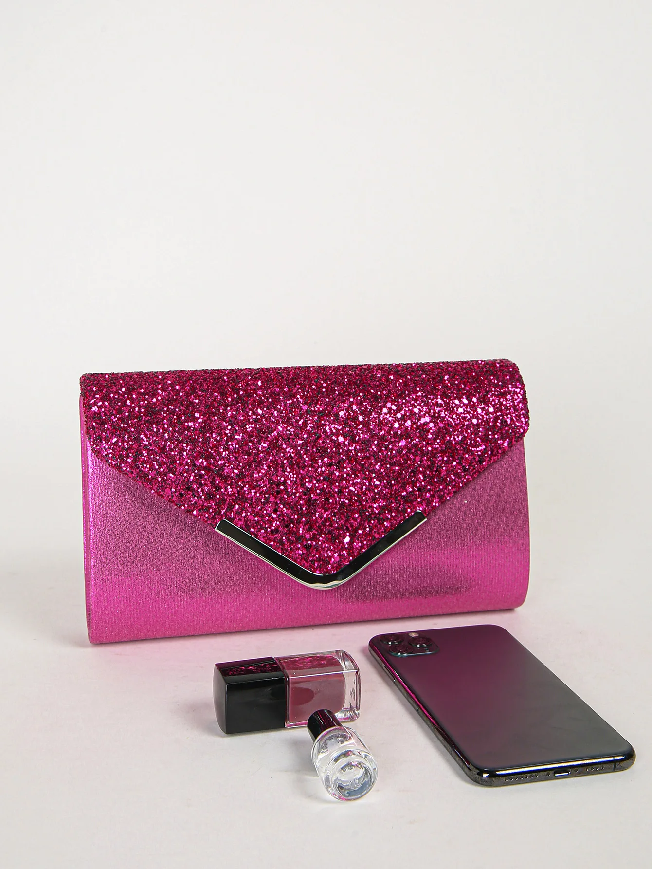 Women Evening Envelope Handbag Prom Sequin Clutch Purse Chain Shoulder Cross Body Bag For Party