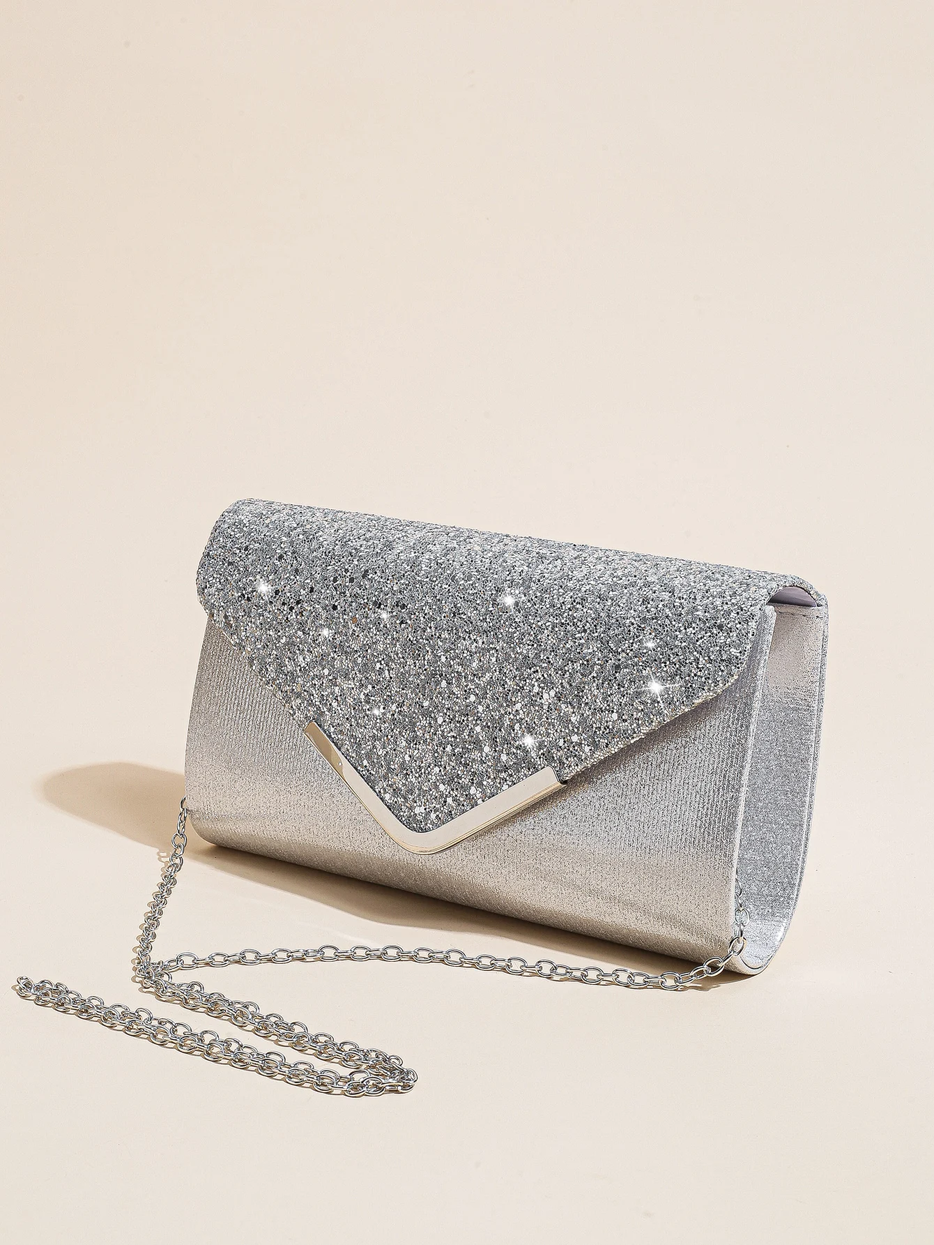 Women Evening Envelope Handbag Prom Sequin Clutch Purse Chain Shoulder Cross Body Bag For Party