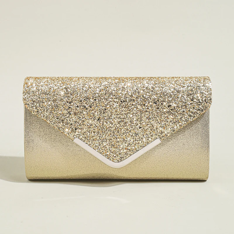 Women Evening Envelope Handbag Prom Sequin Clutch Purse Chain Shoulder Cross Body Bag For Party