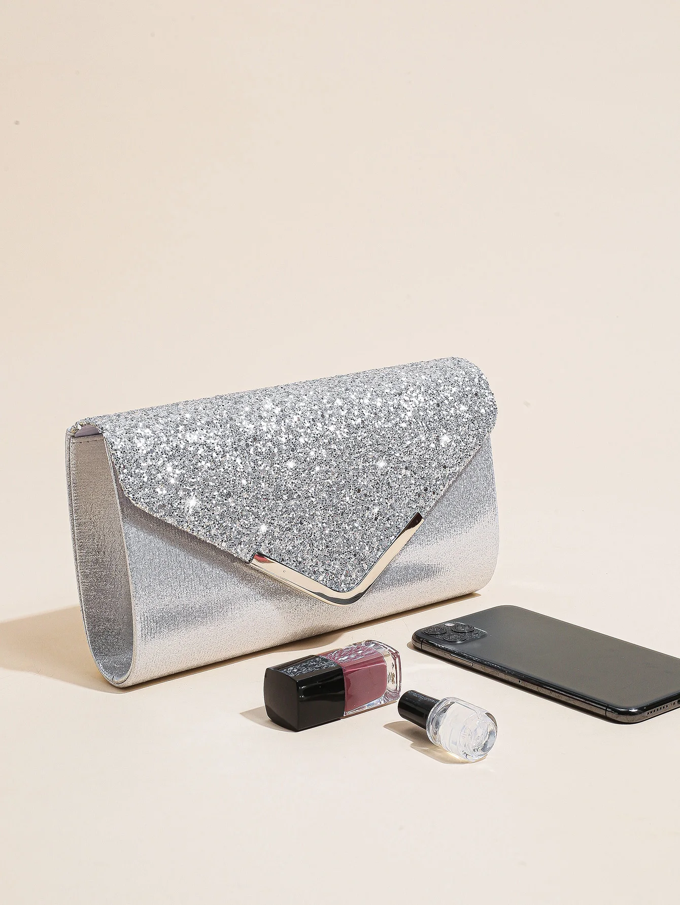 Women Evening Envelope Handbag Prom Sequin Clutch Purse Chain Shoulder Cross Body Bag For Party