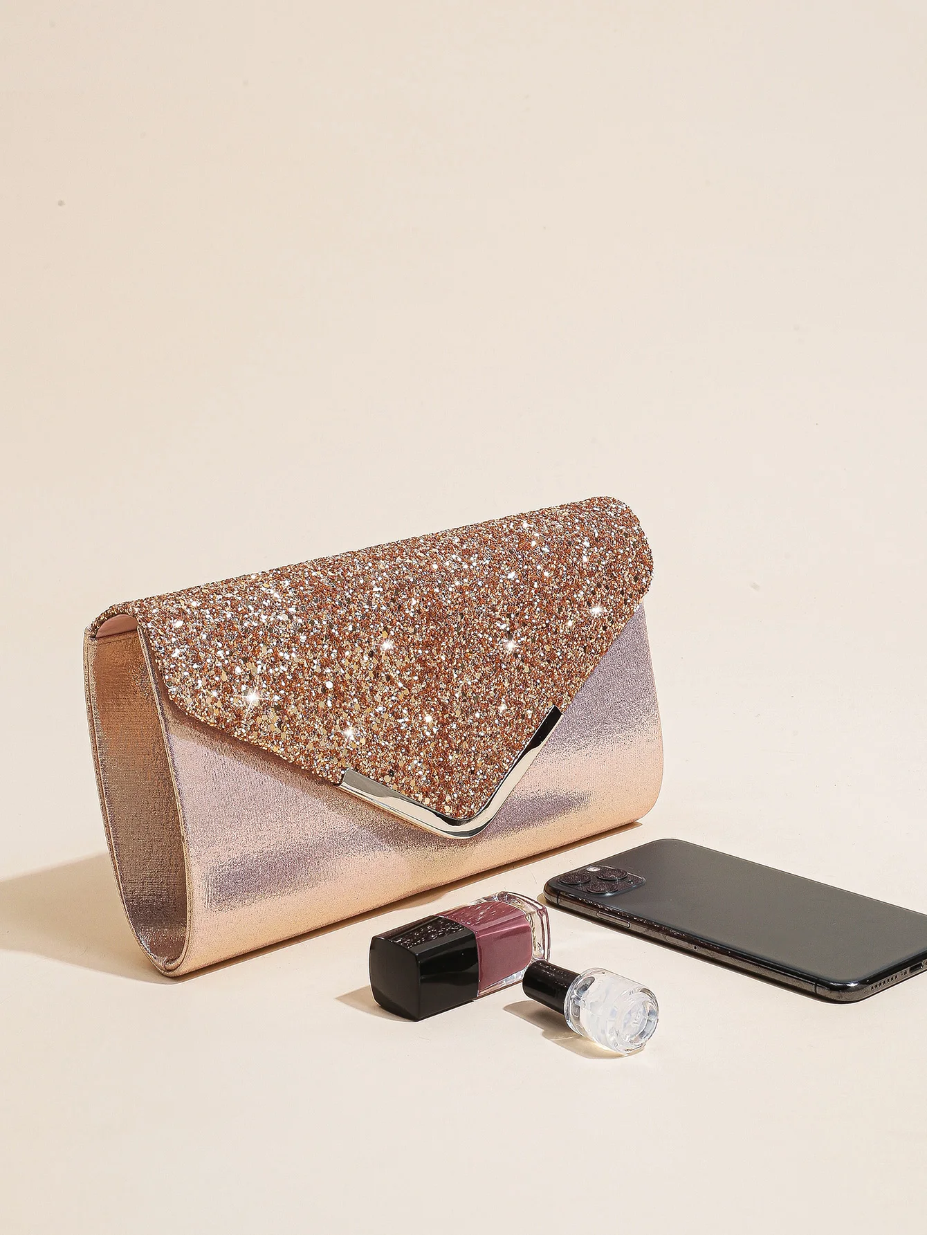 Women Evening Envelope Handbag Prom Sequin Clutch Purse Chain Shoulder Cross Body Bag For Party