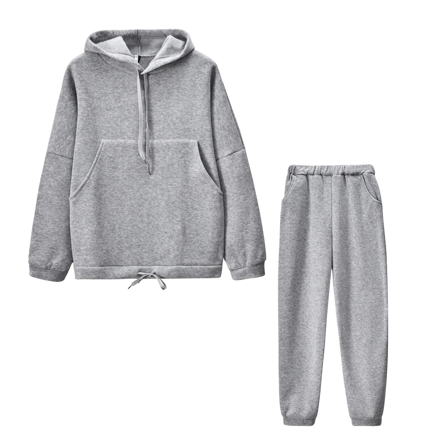 Hot Sale Europe and the United States Spring and Autumn New Fashion Big Pocket Solid Color Sweater Leisure Two-piece Set