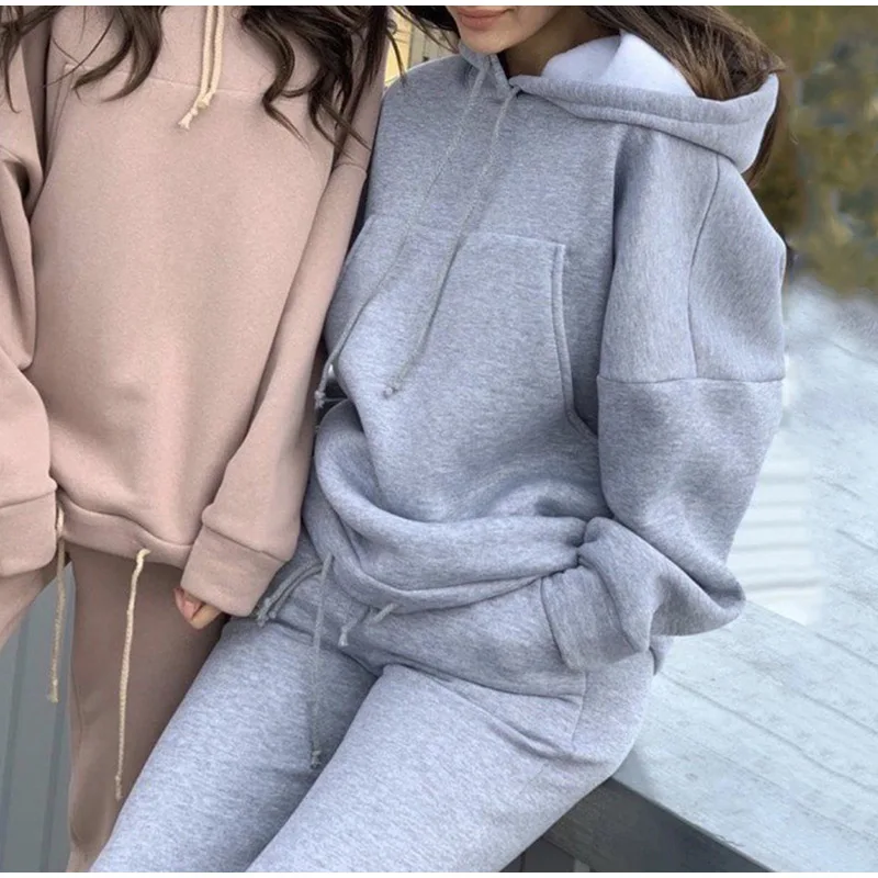 Hot Sale Europe and the United States Spring and Autumn New Fashion Big Pocket Solid Color Sweater Leisure Two-piece Set