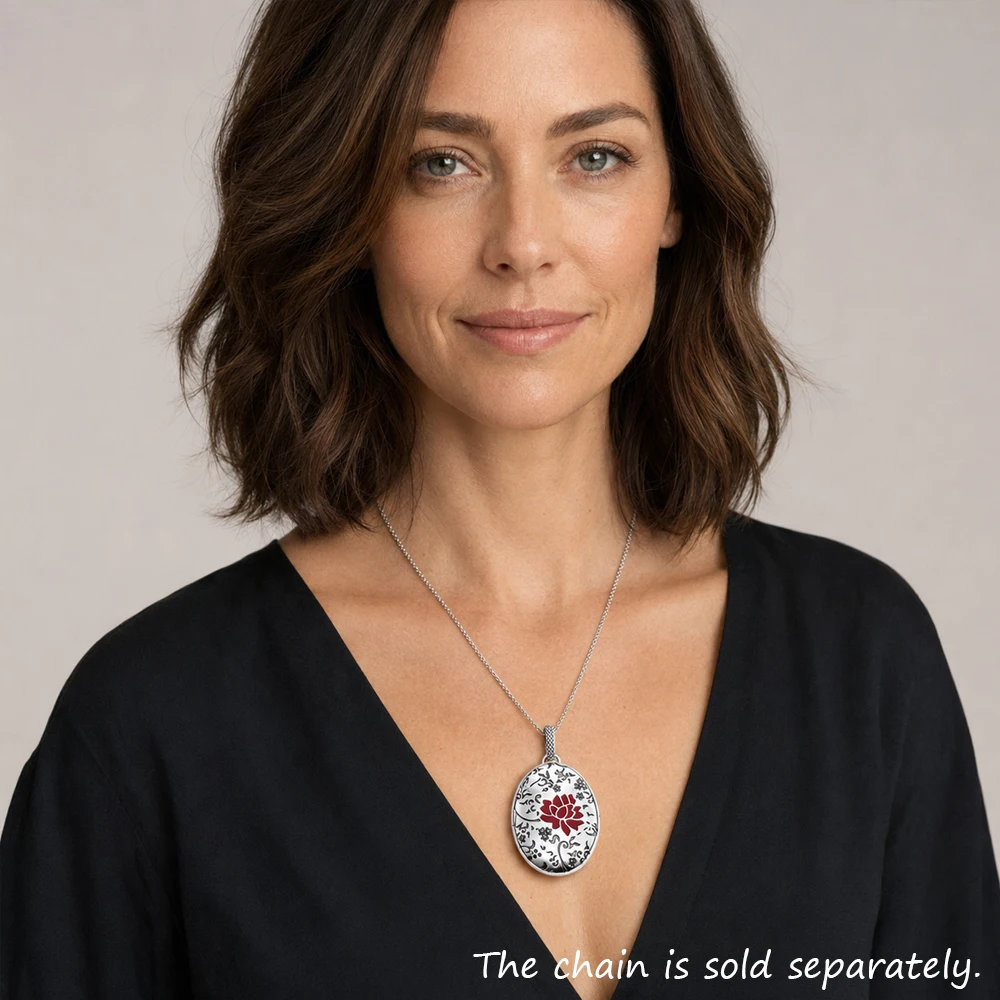 Pendant Red Rose Locket Summer Brand New Fine Jewelry Europe 925 Sterling Silver Romanitc Gift For Women