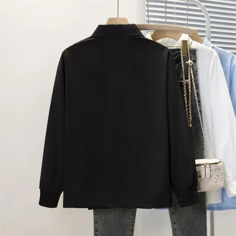 Spring Autumn Chiffon Shirt Women Shirts Fashion Female Long Sleeve Loose Solid Casual Blouse Tops Office Lady Shirts S-4XL
