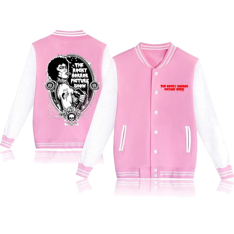 The Rocky Horror Picture Show Print Baseball Jacket Button Jacket