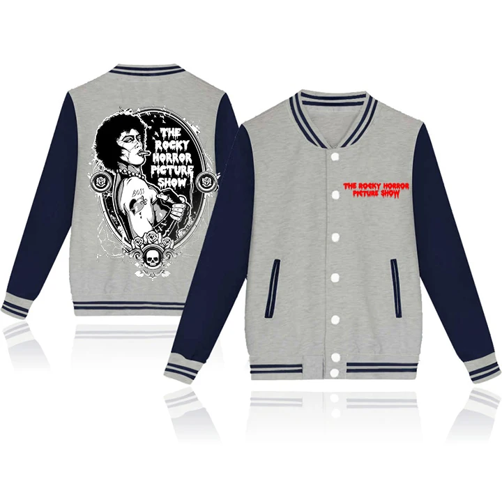 The Rocky Horror Picture Show Print Baseball Jacket Button Jacket