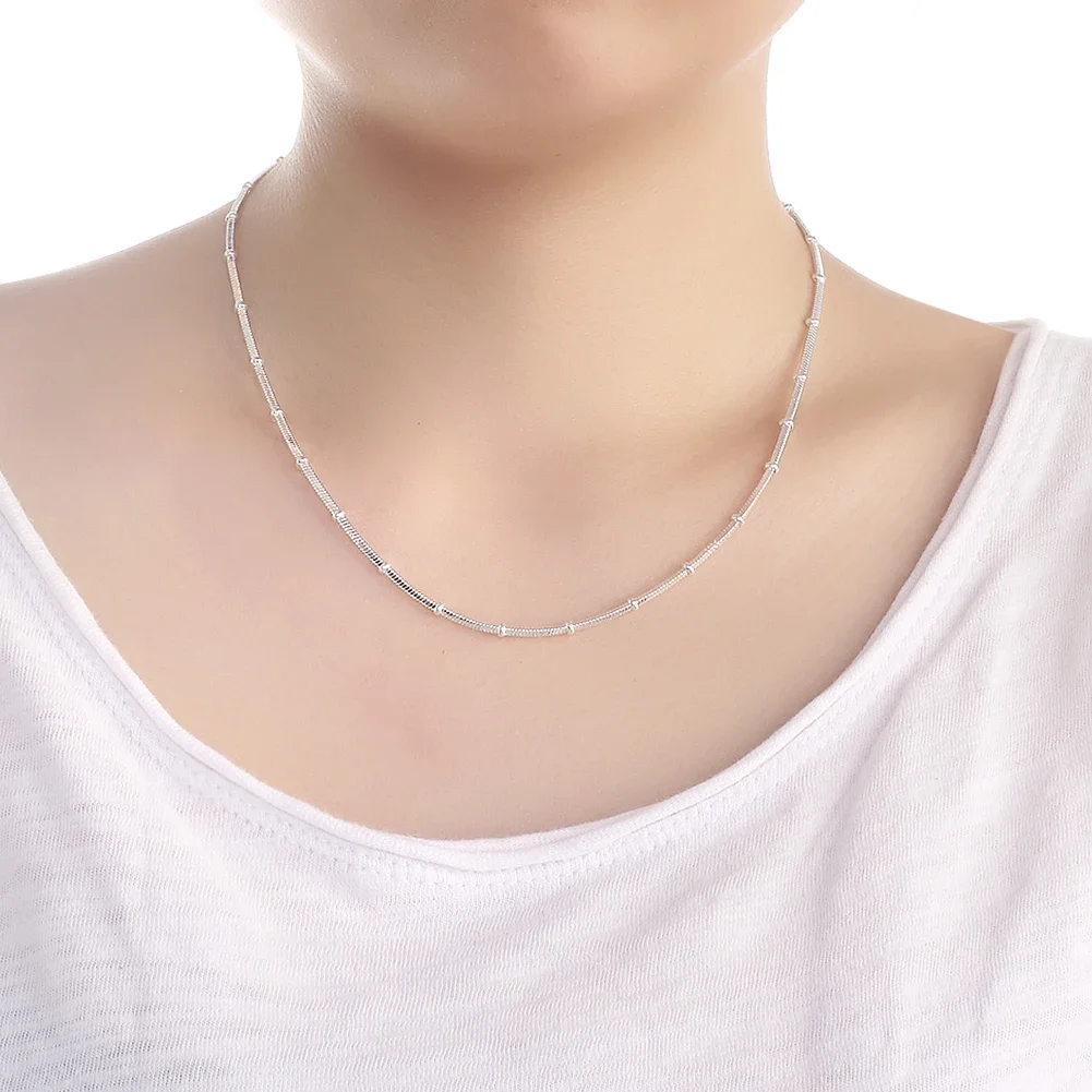 Fine Top brands 925 Sterling Silver bracelets neckalce Jewelry sets beads Snake bone chain for women man Wedding Party Gifts