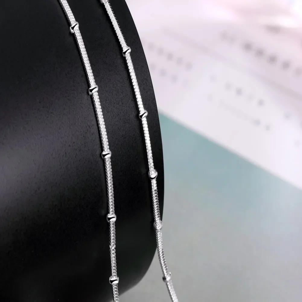 Fine Top brands 925 Sterling Silver bracelets neckalce Jewelry sets beads Snake bone chain for women man Wedding Party Gifts