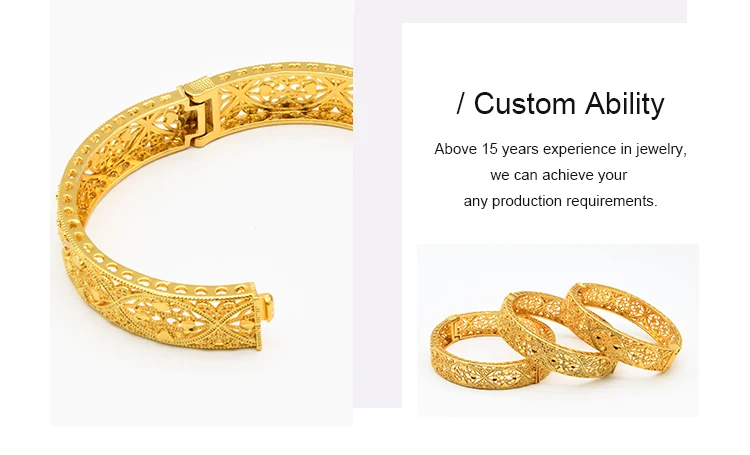Dubai Gold Color Bangles For Women Gold Plated Indian African Hard Bracelets Charm Wedding Ethiopian Arabic Hand Jewelry Luxury