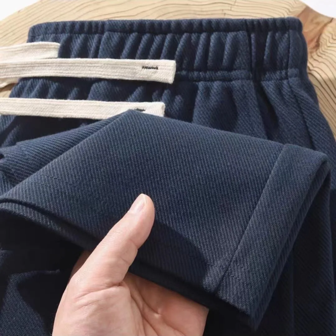 Casual Men Sweatpants Breathable Fashion Sportswear Drawstring Wide Leg Straight Track Pants Cotton Casual Loose Trousers Male