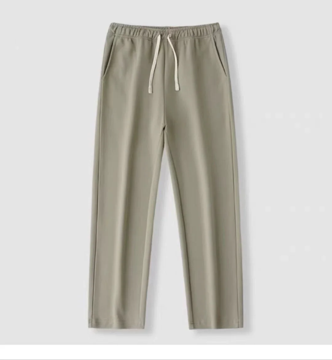 Casual Men Sweatpants Breathable Fashion Sportswear Drawstring Wide Leg Straight Track Pants Cotton Casual Loose Trousers Male