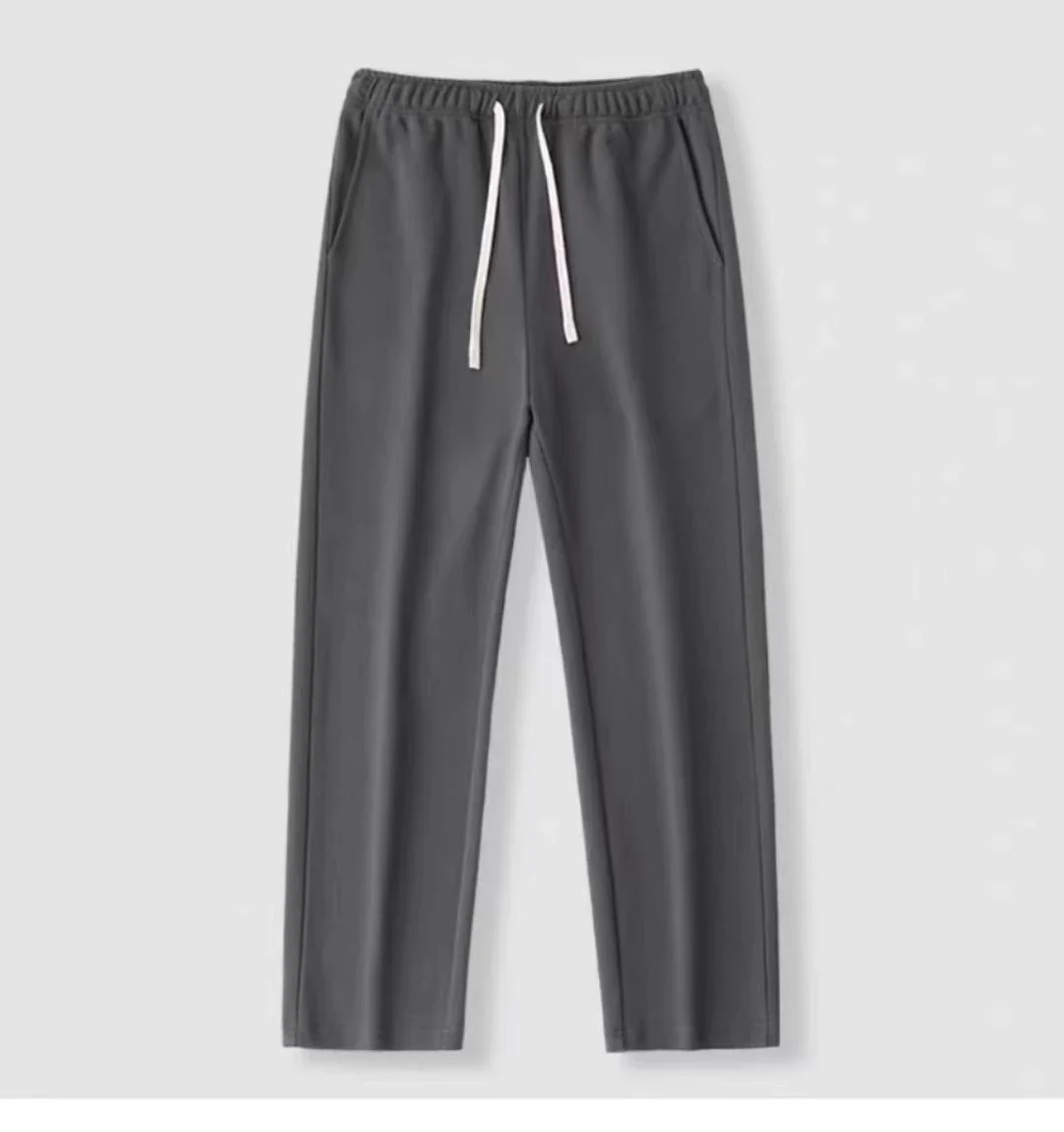 Casual Men Sweatpants Breathable Fashion Sportswear Drawstring Wide Leg Straight Track Pants Cotton Casual Loose Trousers Male