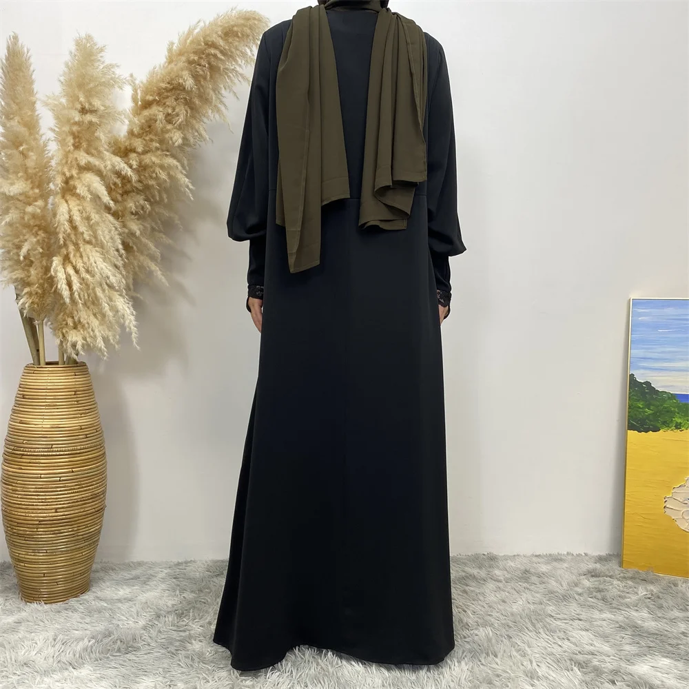 Muslim women's abaya Middle East Dubai abaya Turkish Islamic zipper dress Elegant dress for Arab women in Lent