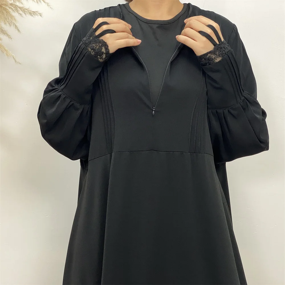 Muslim women's abaya Middle East Dubai abaya Turkish Islamic zipper dress Elegant dress for Arab women in Lent