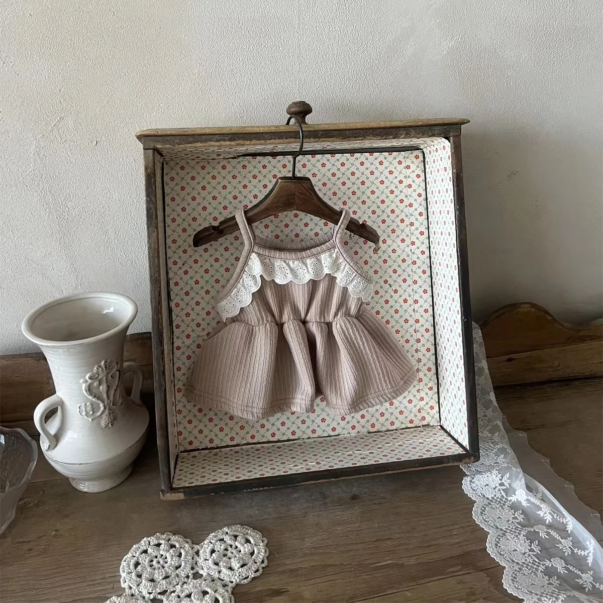 Q23030 Children Clothing Spring&Summer Sweet Lace Dress for Newborn Baby Toddler Princess Soft Sleeveless Skirt for Girls