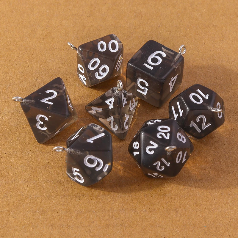 7pcs Fashion Colorful Geometric Dice Charms Pendants for Making Earrings Necklace DIY Jewelry Accessories Supplies