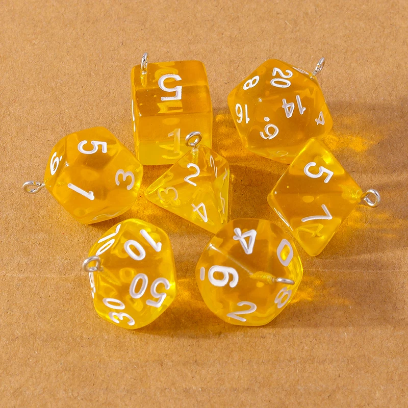 7pcs Fashion Colorful Geometric Dice Charms Pendants for Making Earrings Necklace DIY Jewelry Accessories Supplies