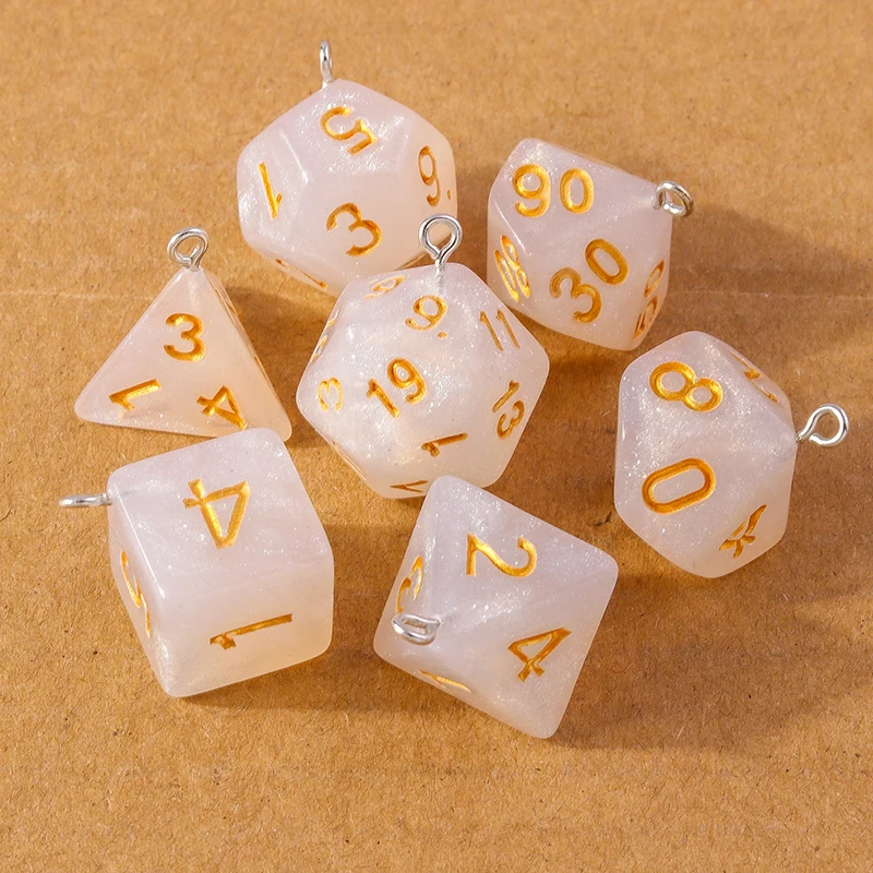 7pcs Fashion Colorful Geometric Dice Charms Pendants for Making Earrings Necklace DIY Jewelry Accessories Supplies