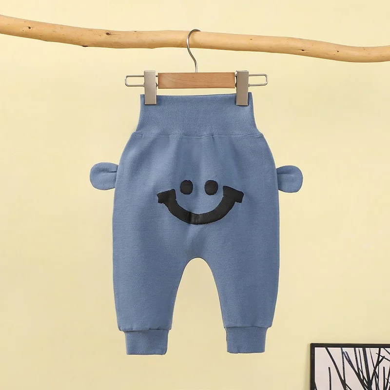 Autumn Infant Thickened Cotton Pants Baby Cartoon Print Trousers Winter Newborn Boys Girls' Big Hip Circumference Pants Clothing