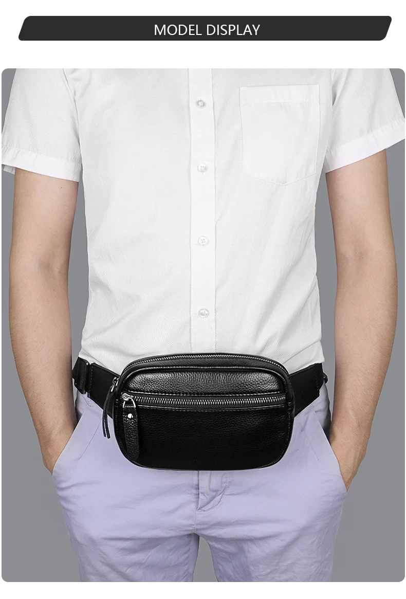 Fanny Pack Waist Bag Multifunction Genuine Leather Hip Bum Bag Travel Pouch For Men and Women For Hiking Running And Cycling