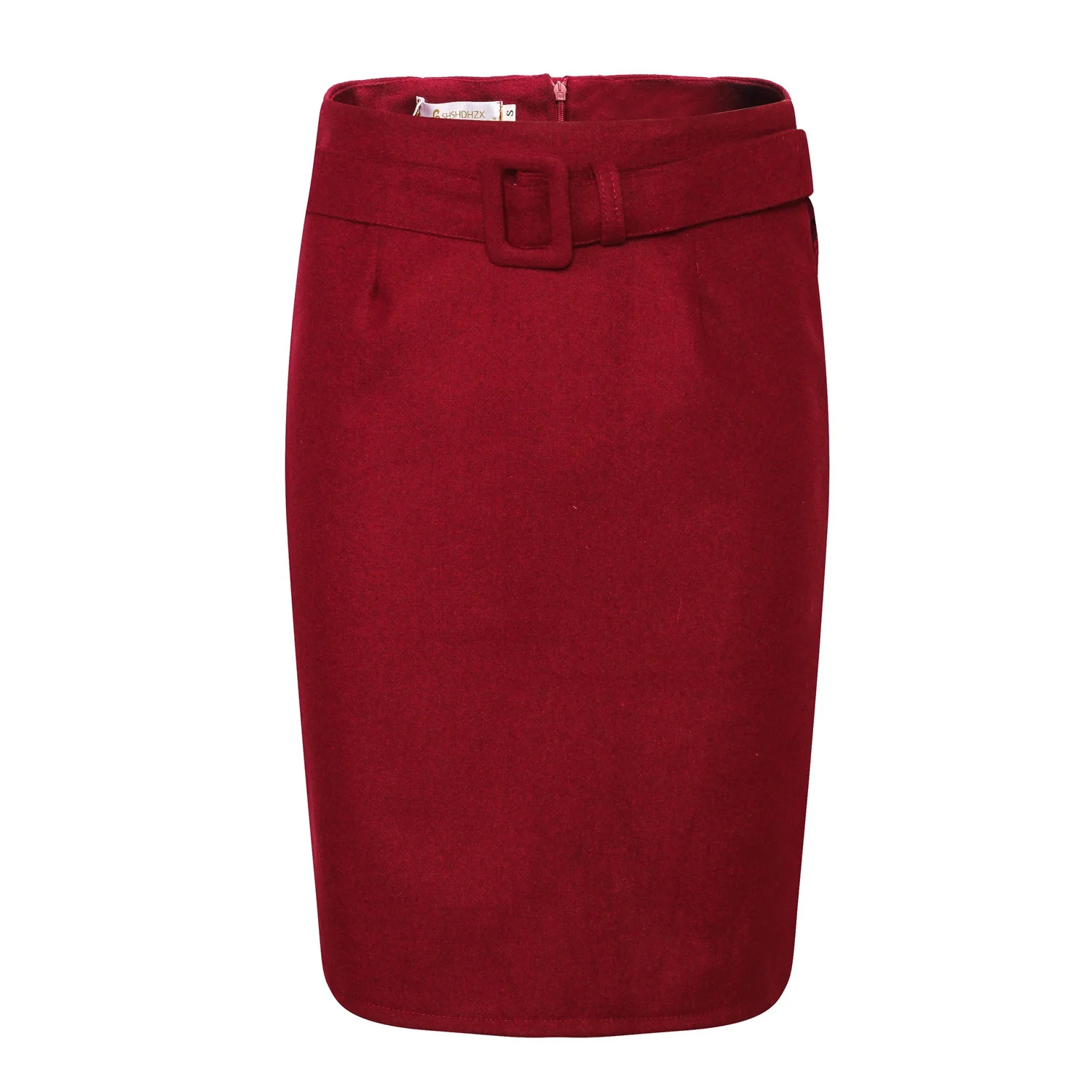 Fashion new large size high waist fashion casual mid-length wool pencil skirt women's skirts women.