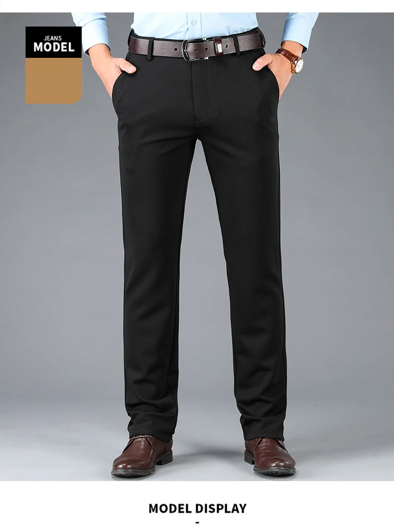 Spring Autumn Men's Casual Business Suit Pants Sports Stretch Suit Pants Male Trousers Big Size Loose Straight Dress Pants