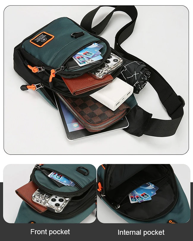 Men's Chest Bag Casual Messenger Bag MultiFunctional Crossbody Bags For Husband Male Korea Shoulder Bag Sport Outdoor Chest Pack