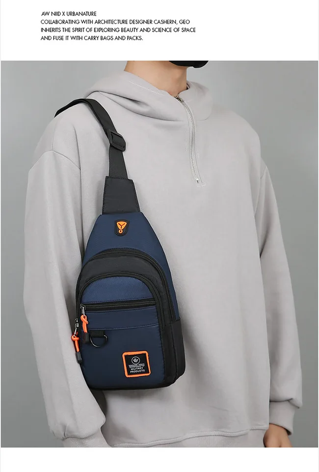 Men's Chest Bag Casual Messenger Bag MultiFunctional Crossbody Bags For Husband Male Korea Shoulder Bag Sport Outdoor Chest Pack