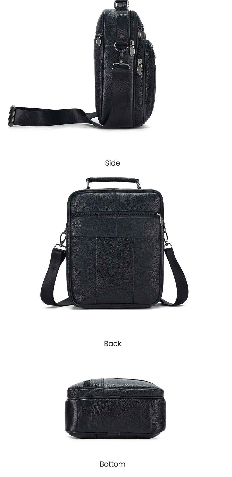 JOYIR Genuine Leather Men Messenger Sling Bag Satchel Bags for Male Multifunction Shoulder Bags Casual Crossbody Bag Handbag