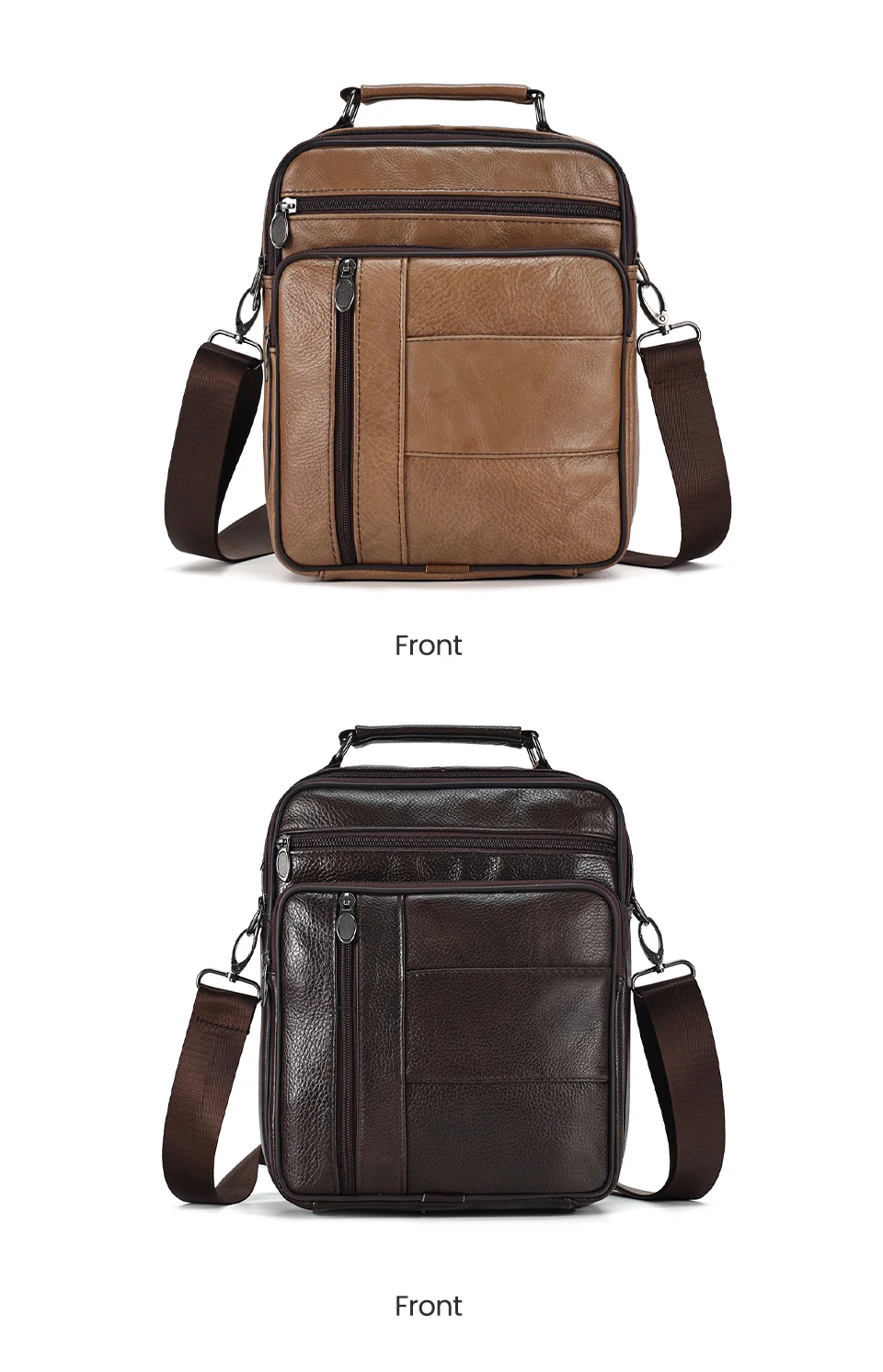 JOYIR Genuine Leather Men Messenger Sling Bag Satchel Bags for Male Multifunction Shoulder Bags Casual Crossbody Bag Handbag