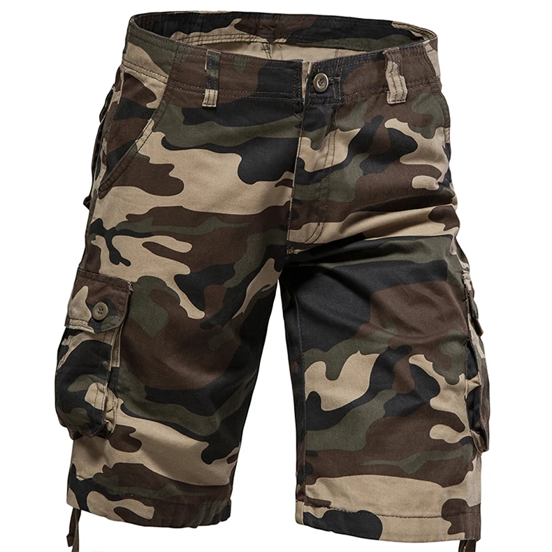 Tactical Cargo Shorts Men Camo Joggers Shorts Casual Outdoor Sports Half Pants Pocket Cotton Breathable Cargo Shorts