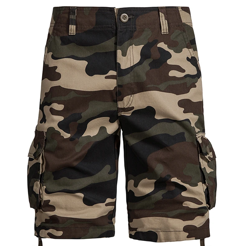 Tactical Cargo Shorts Men Camo Joggers Shorts Casual Outdoor Sports Half Pants Pocket Cotton Breathable Cargo Shorts
